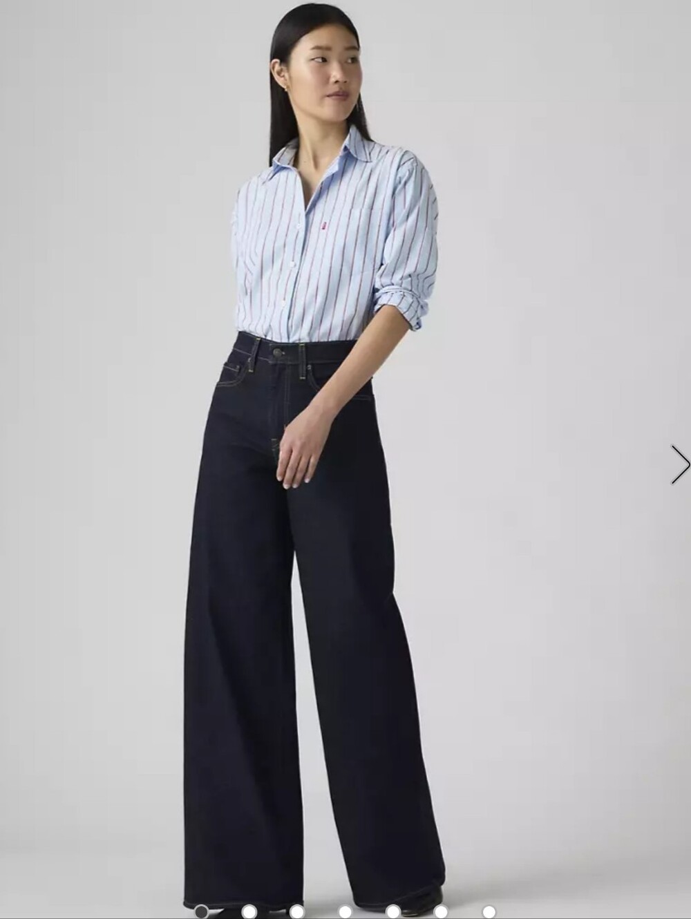 Levi's 728 High-Rise Wide-Leg Jeans in Dark Indigo